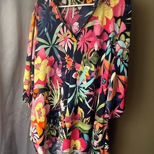 Floral V-Neck Women Top